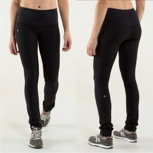 Lululemon Can't Stop Straight Leg Pant Black Leggings Zipper Hip Pocket